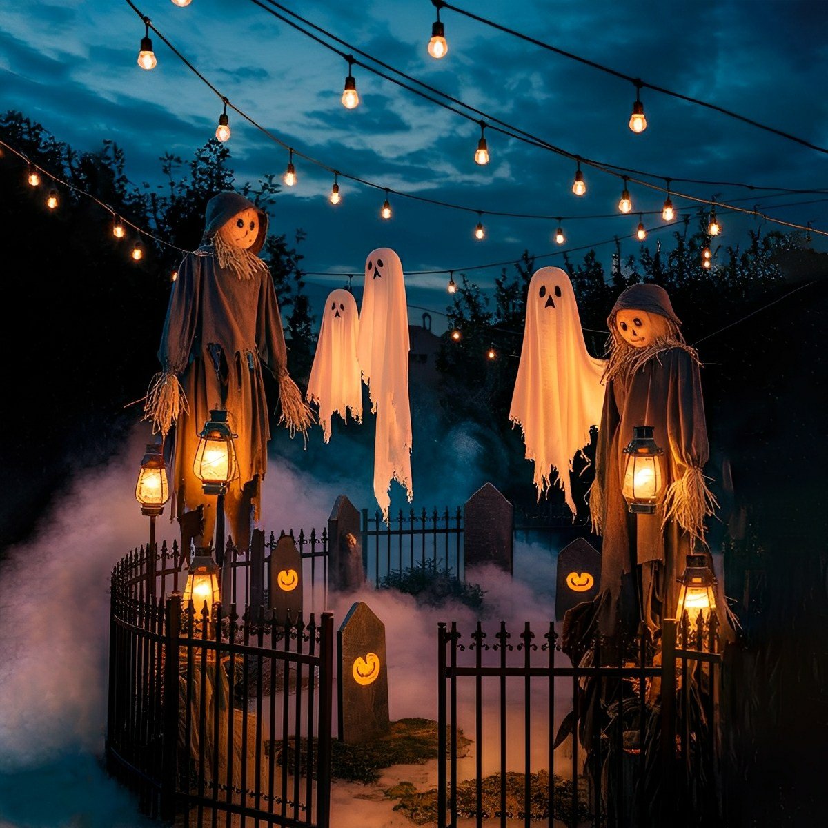 Retro Black Outdoor String Lights | Weatherproof Dimmable Festoon Lighting for Patio 2