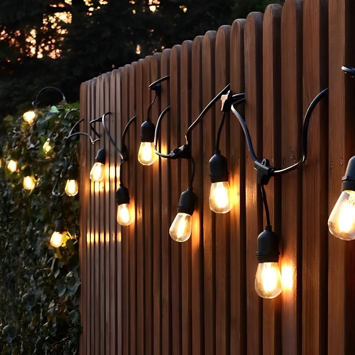 Retro Black Outdoor String Lights | Weatherproof Dimmable Festoon Lighting for Patio 3