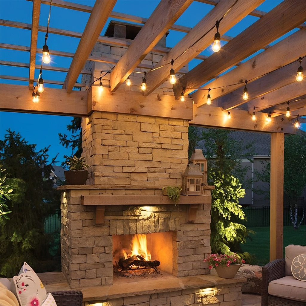 Retro Black Outdoor String Lights | Weatherproof Dimmable Festoon Lighting for Patio 4