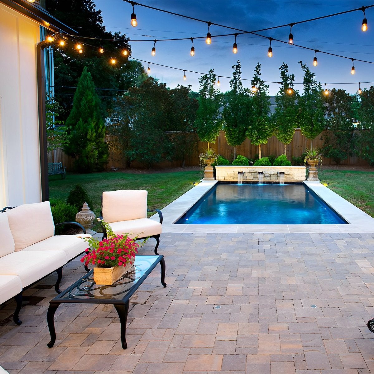 Retro Black Outdoor String Lights | Weatherproof Dimmable Festoon Lighting for Patio 6