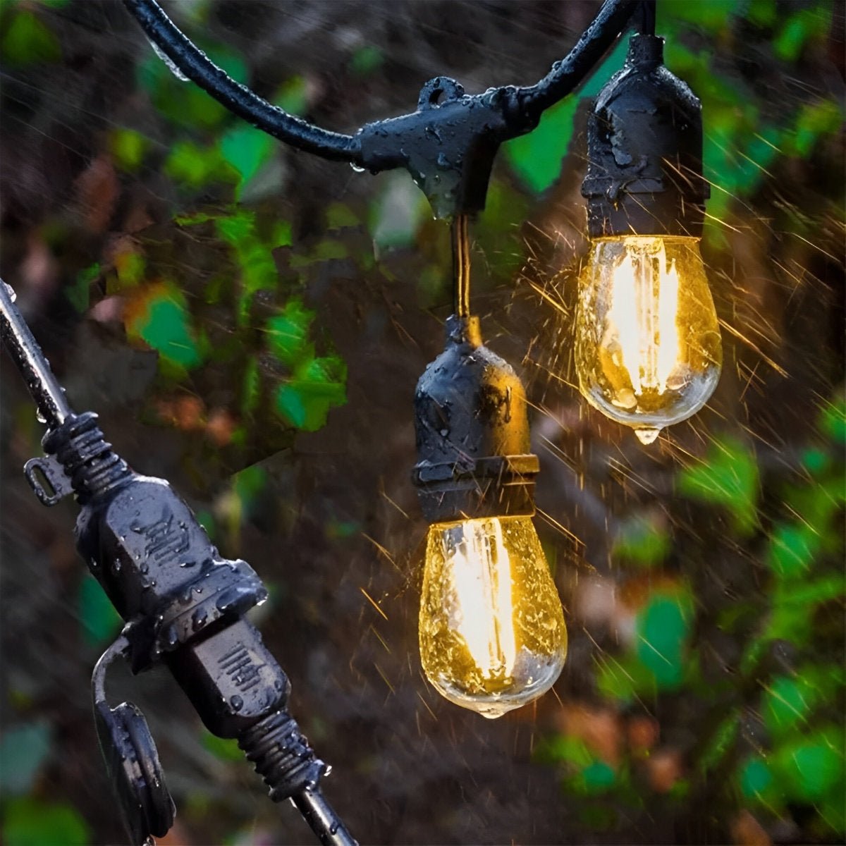 Retro Black Outdoor String Lights | Weatherproof Dimmable Festoon Lighting for Patio 7