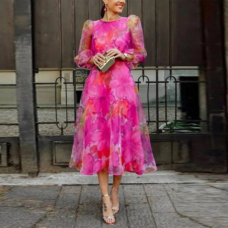 Corielle | Floral A-Line Midi Dress