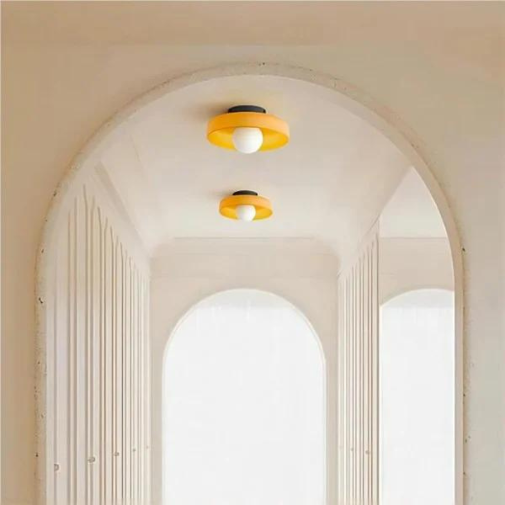 Scandinavian Aluminium Alloy Flush Mount Ceiling Light | Three-Colour LED Fixture for Living Room 7