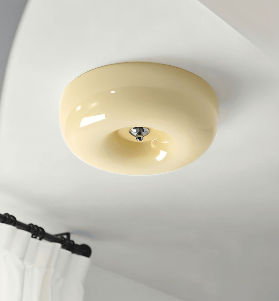 Scandinavian Glass Ceiling Light with Smooth Dome Shade | Tri-Colour LED Surface Mount for Living Room 1