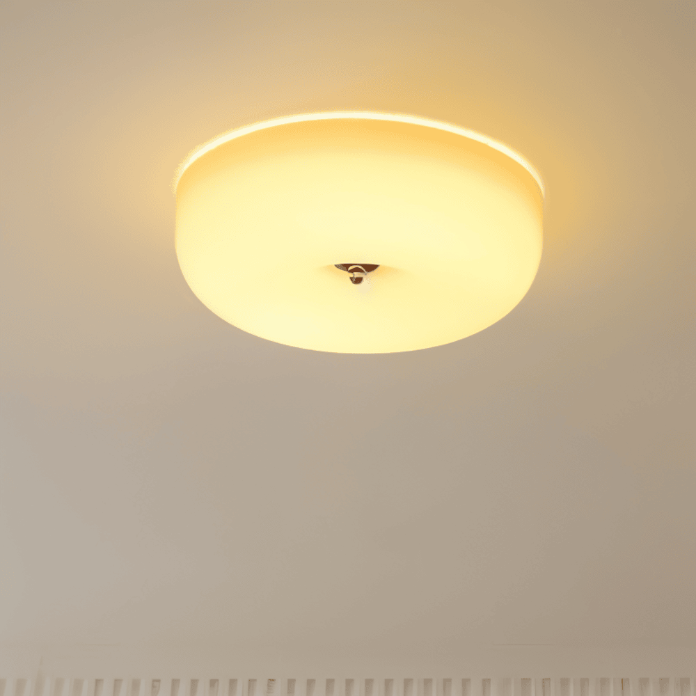 Scandinavian Glass Ceiling Light with Smooth Dome Shade | Tri-Colour LED Surface Mount for Living Room 4