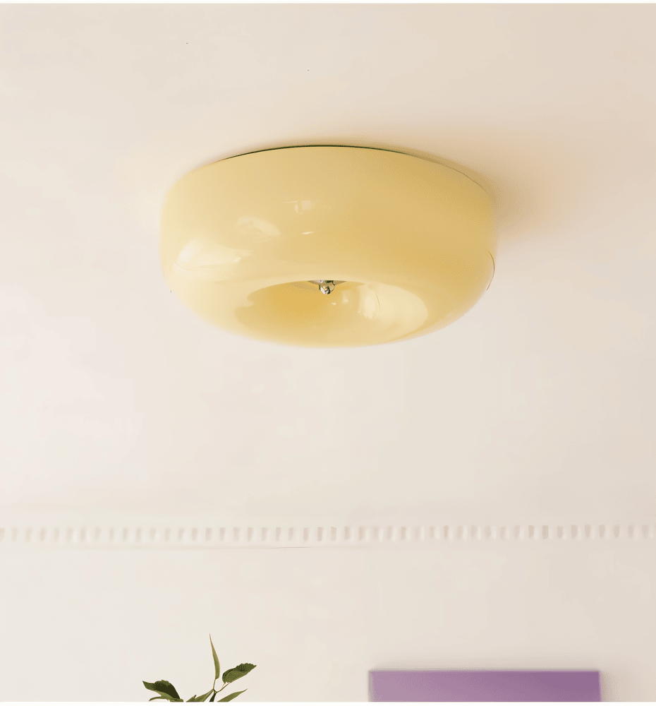 Scandinavian Glass Ceiling Light with Smooth Dome Shade | Tri-Colour LED Surface Mount for Living Room 5