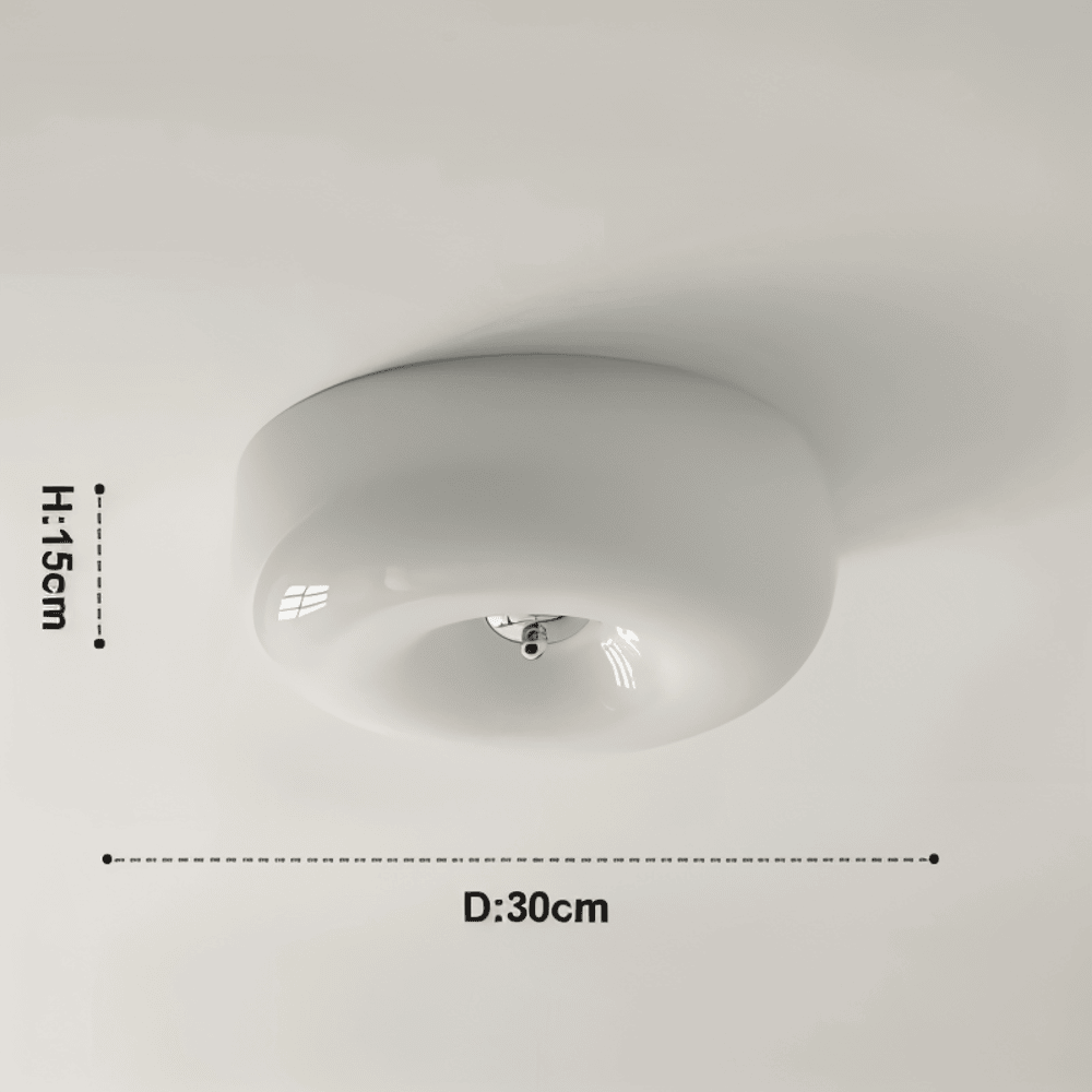 Scandinavian Glass Ceiling Light with Smooth Dome Shade | Tri-Colour LED Surface Mount for Living Room 8
