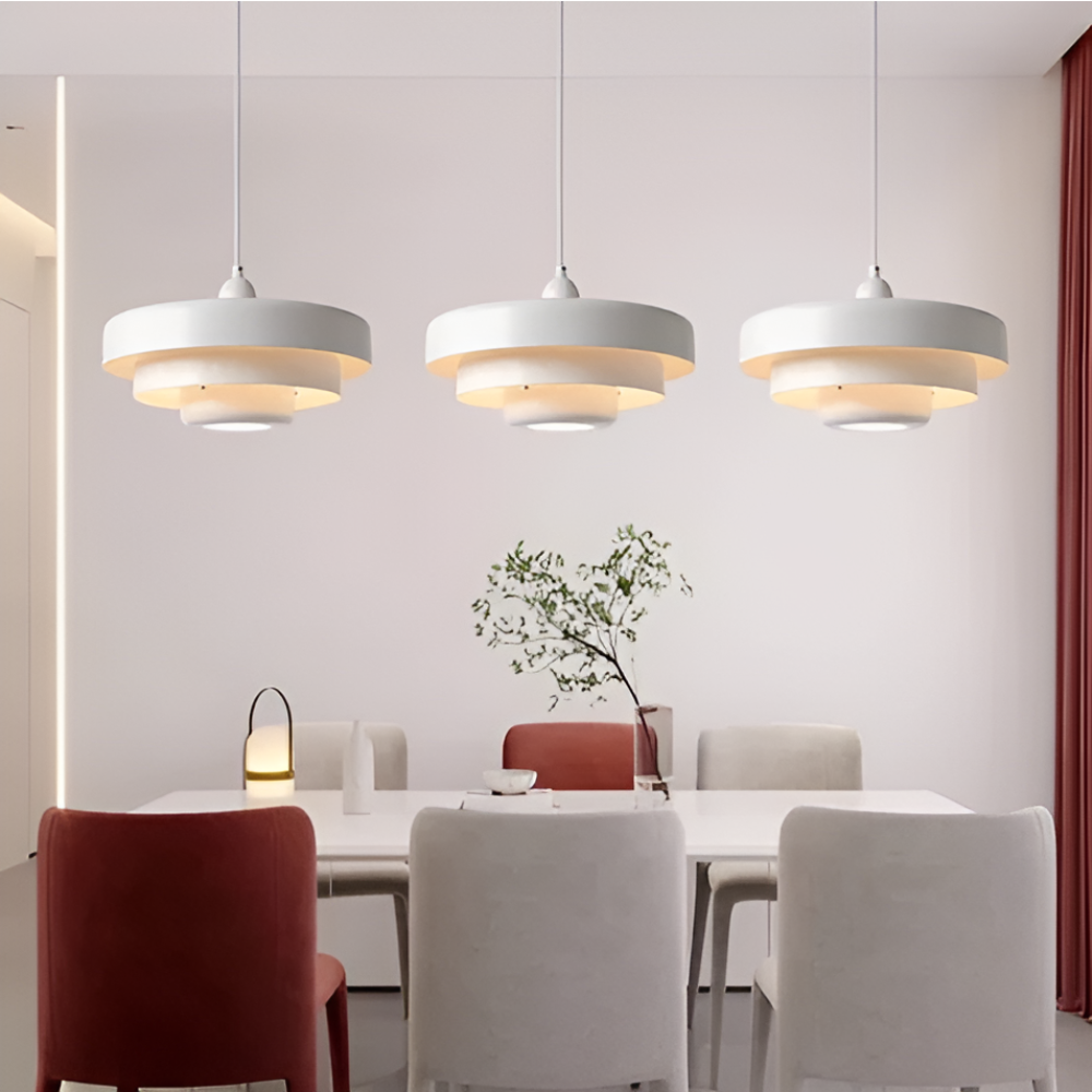 Scandinavian Glass Pendant Light with Integrated Warm LED | Dimmable E27 Bulb for Dining Room 1