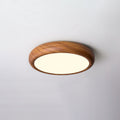 Scandinavian Walnut Wood Flush Mount Ceiling Light | 3 Colour Temperatures for Living Room 0