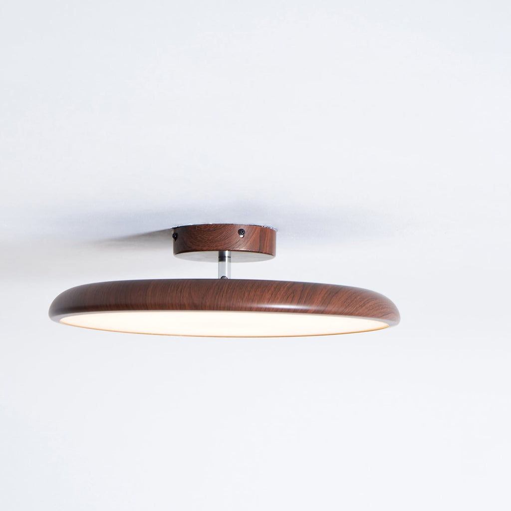 Scandinavian Wood-Effect Flush Mount Ceiling Light | Tri-Colour LED Fixture for Living Room, Bedroom, Hallway 9