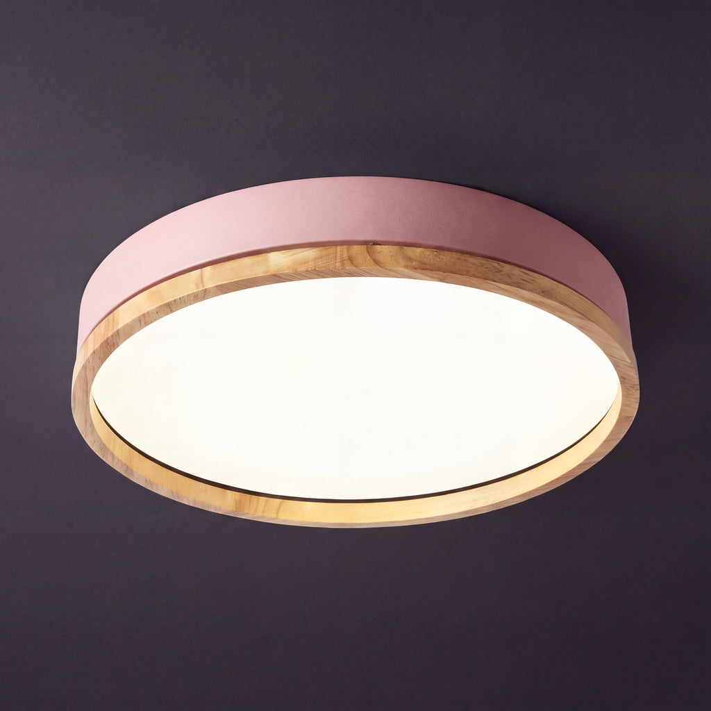 Scandinavian Wood Flush Mount Ceiling Light | Dimmable Remote Control for Living Room 1