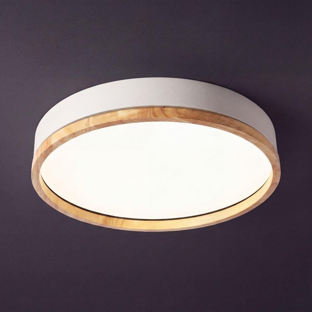 Scandinavian Wood Flush Mount Ceiling Light | Dimmable Remote Control for Living Room 3