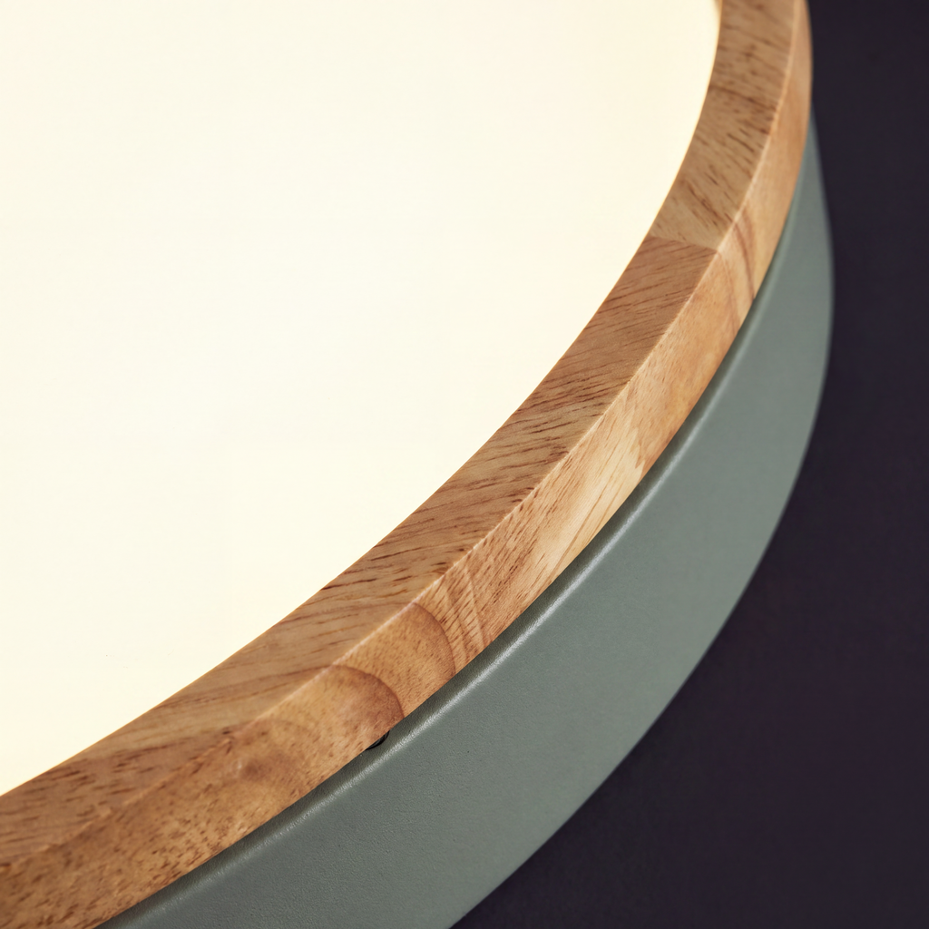 Scandinavian Wood Flush Mount Ceiling Light | Dimmable Remote Control for Living Room 4