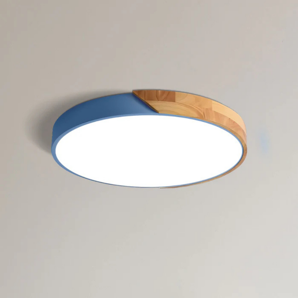Scandinavian Wood Flush Mount Ceiling Light | LED Energy-Saving Fixture for Hallway 10