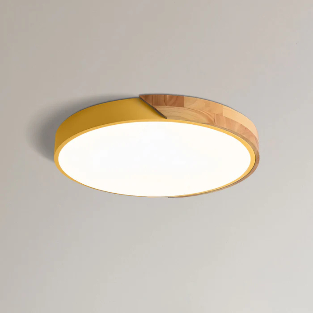 Scandinavian Wood Flush Mount Ceiling Light | LED Energy-Saving Fixture for Hallway 11