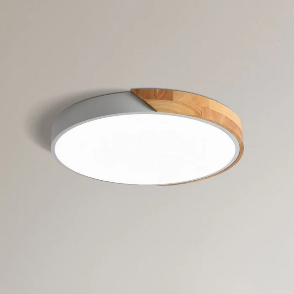 Scandinavian Wood Flush Mount Ceiling Light | LED Energy-Saving Fixture for Hallway 12