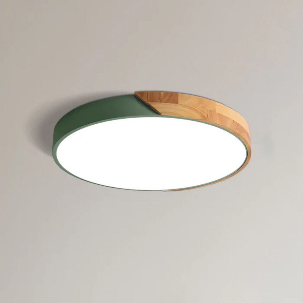 Scandinavian Wood Flush Mount Ceiling Light | LED Energy-Saving Fixture for Hallway 8