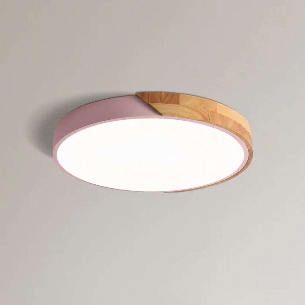 Scandinavian Wood Flush Mount Ceiling Light | LED Energy-Saving Fixture for Hallway 9