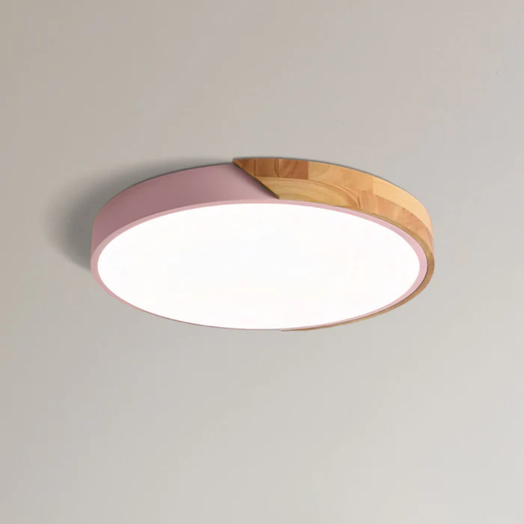Scandinavian Wood Flush Mount Ceiling Light | LED Energy-Saving Fixture for Hallway 9