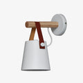 Scandinavian Wood Wall Sconce with Hanging Shade | E27 LED Downlight for Bedroom 0