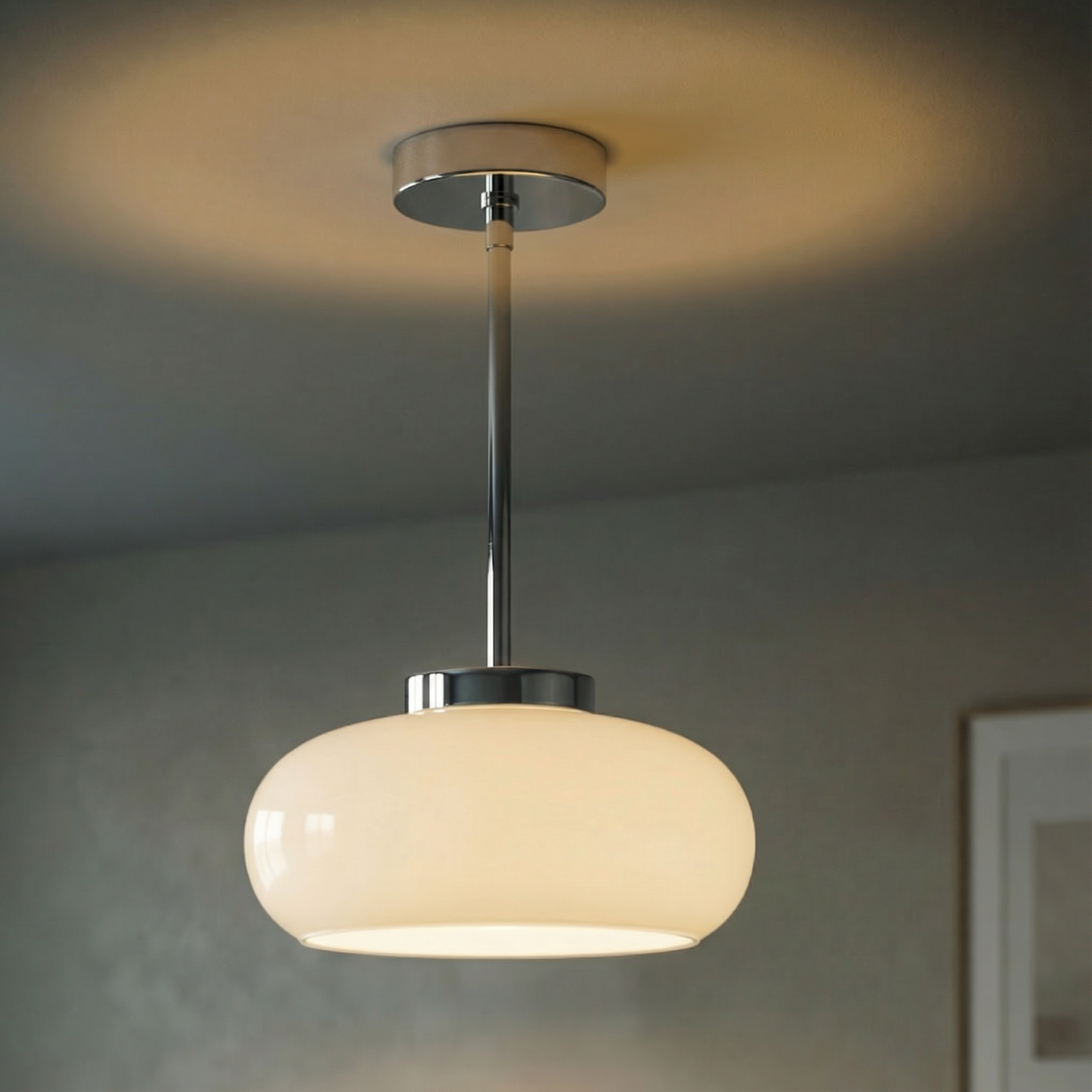 Vintage Amber Glass Flush Mount Ceiling Light with Brass Canopy | E27 Bulb Included for Living Room 7