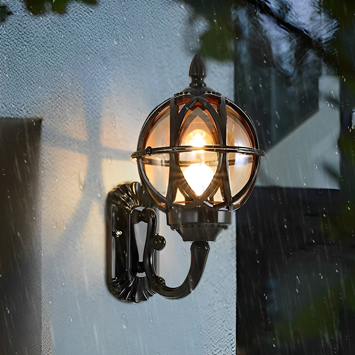 Vintage Black Aluminum Outdoor Wall Lantern | Waterproof Design for Patio 0