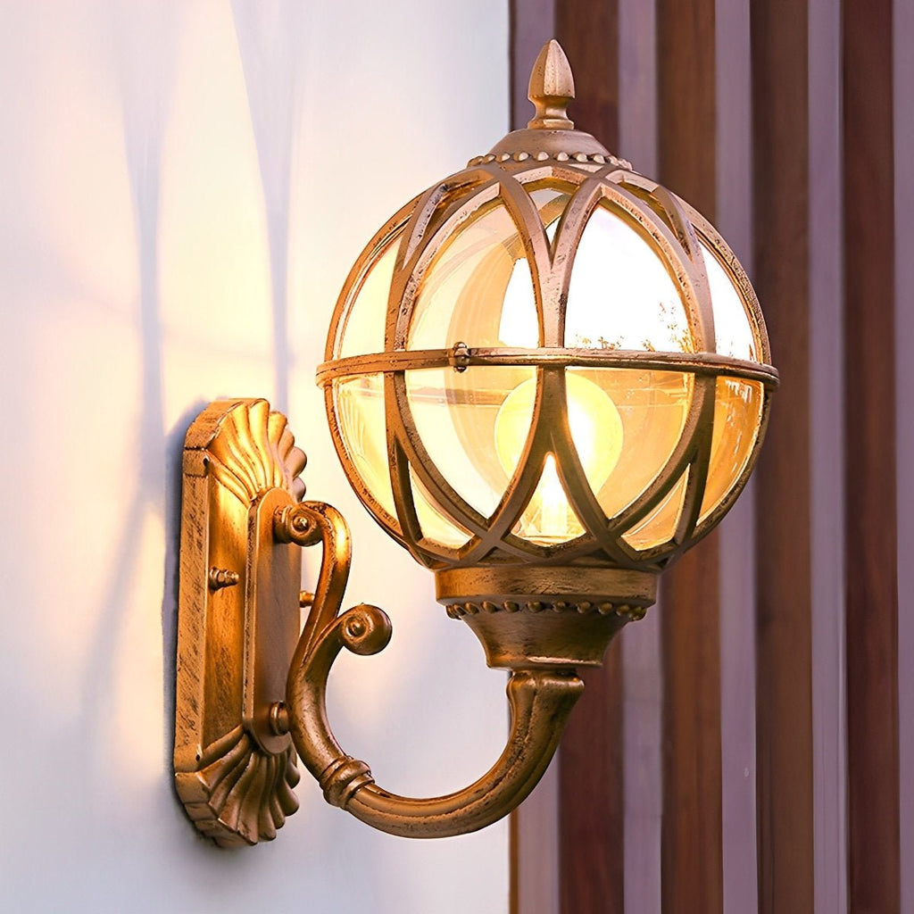 Vintage Black Aluminum Outdoor Wall Lantern | Waterproof Design for Patio 1