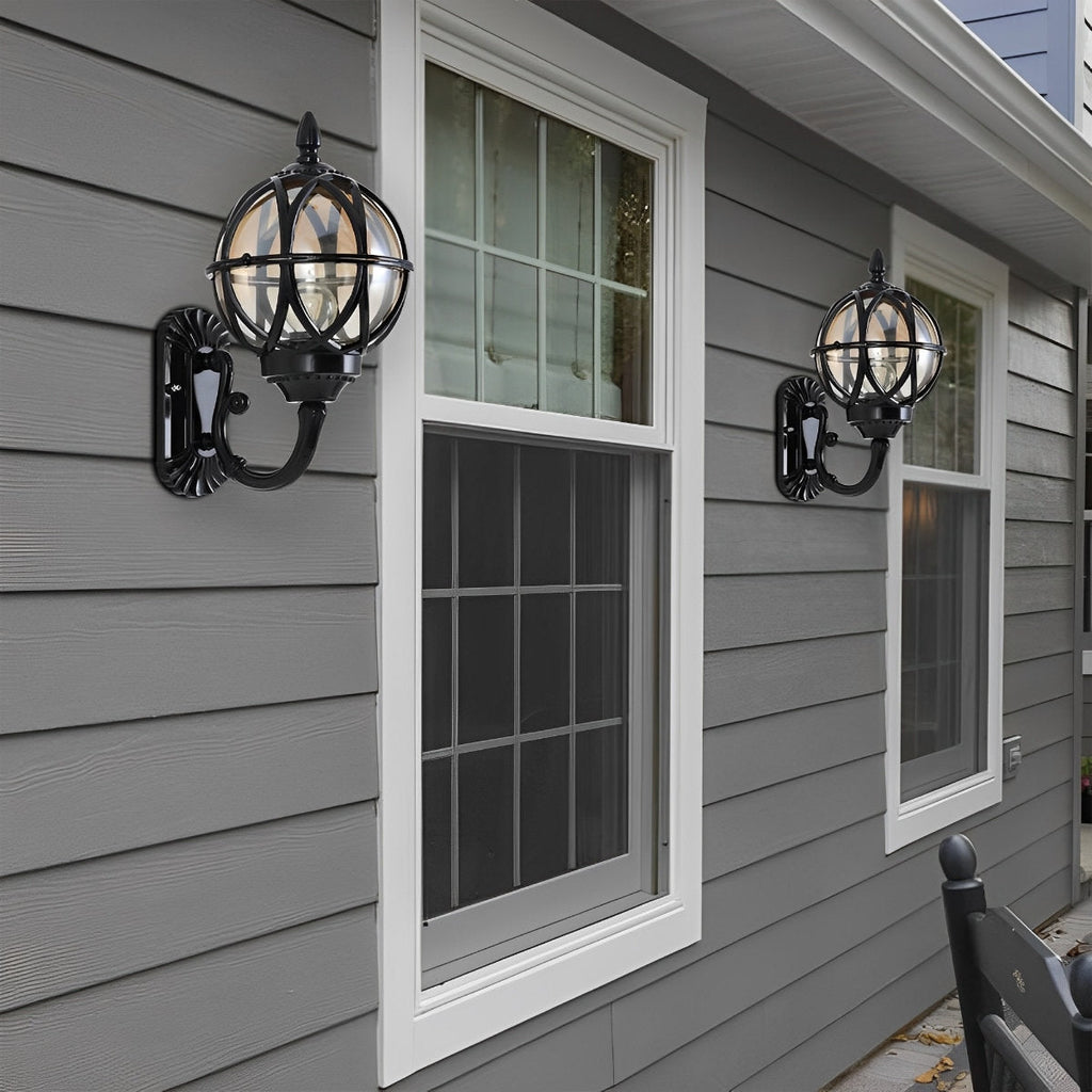 Vintage Black Aluminum Outdoor Wall Lantern | Waterproof Design for Patio 5
