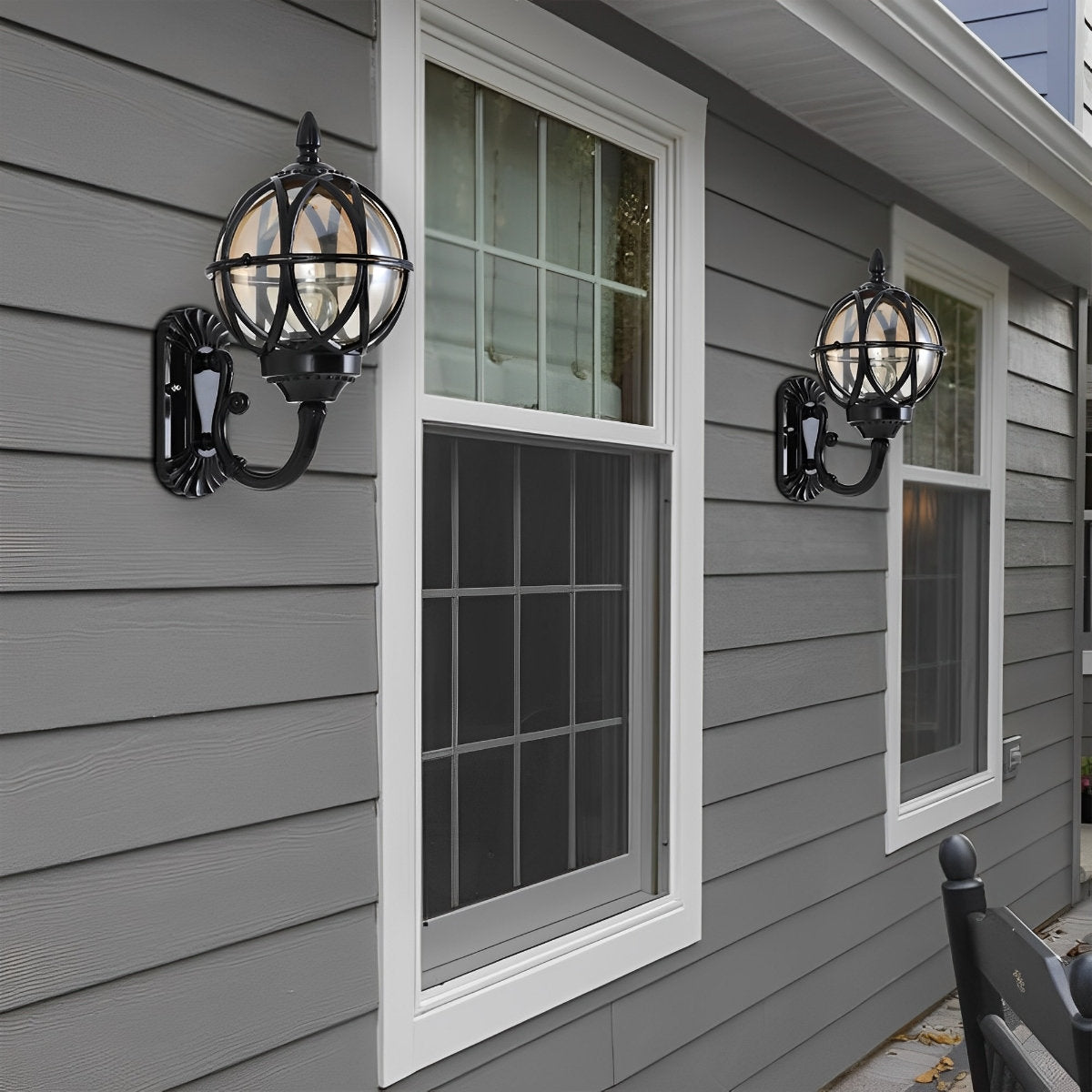 Vintage Black Aluminum Outdoor Wall Lantern | Waterproof Design for Patio 5
