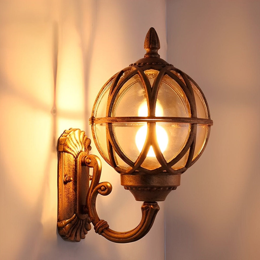 Vintage Black Aluminum Outdoor Wall Lantern | Waterproof Design for Patio 6