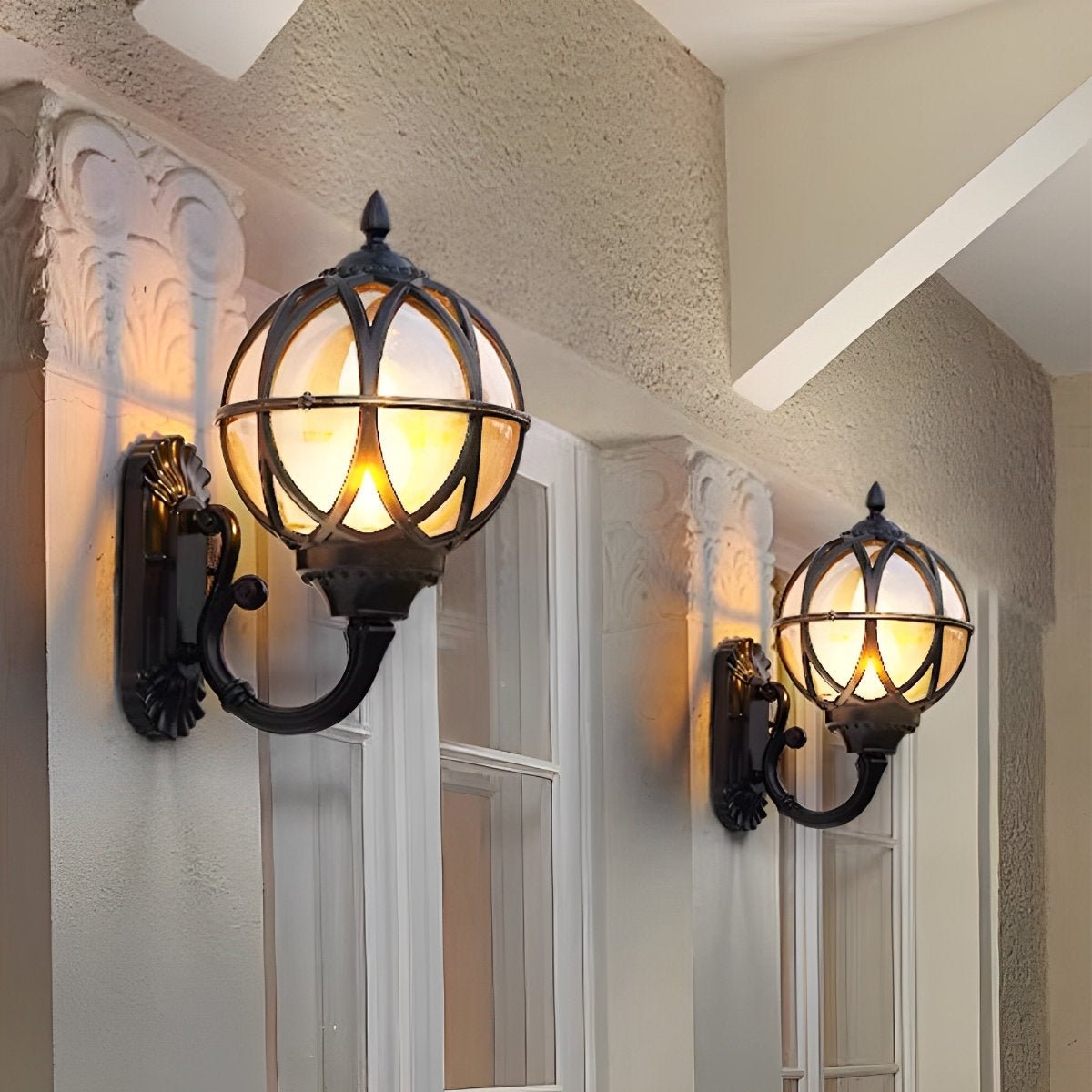 Vintage Black Aluminum Outdoor Wall Lantern | Waterproof Design for Patio 7