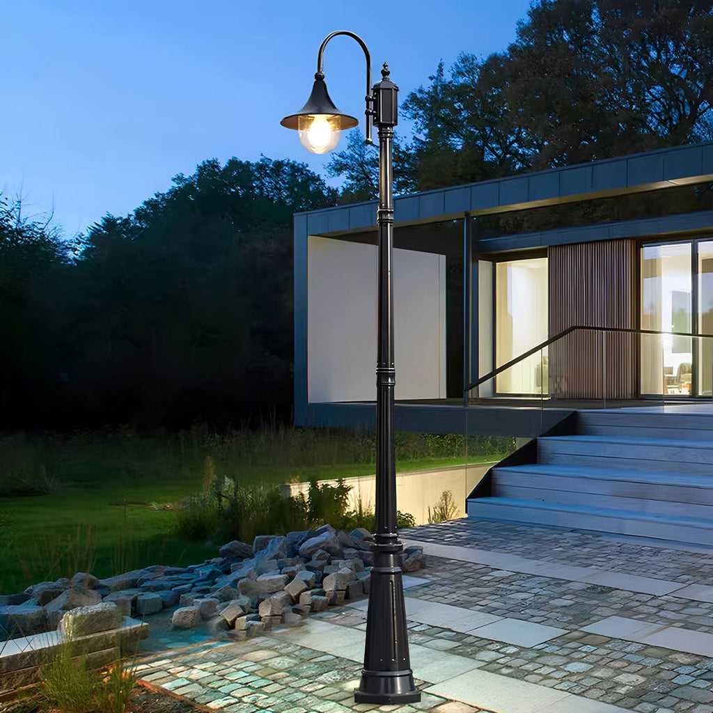 Vintage Black Die-Cast Aluminium Outdoor Pole Light | Waterproof LED Garden Lighting for Pathways 0