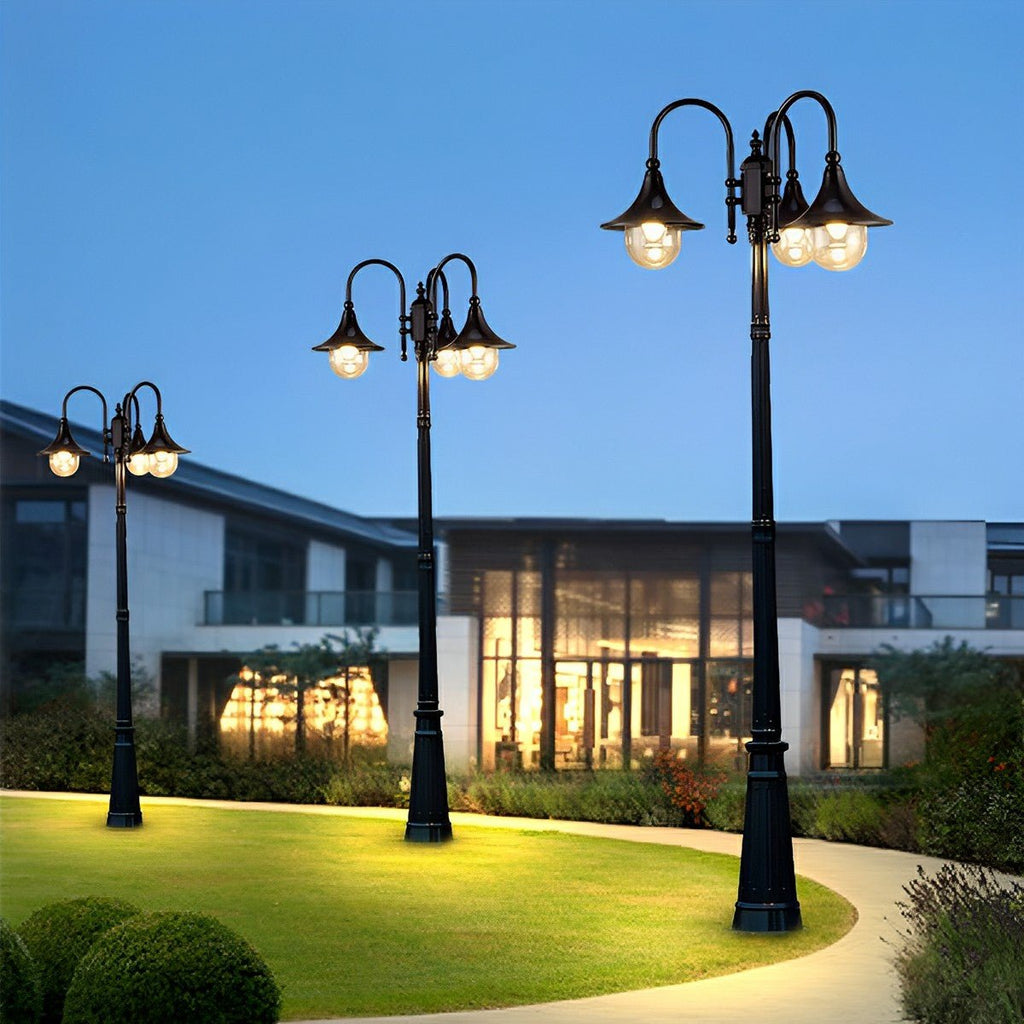 Vintage Black Die-Cast Aluminium Outdoor Pole Light | Waterproof LED Garden Lighting for Pathways 1