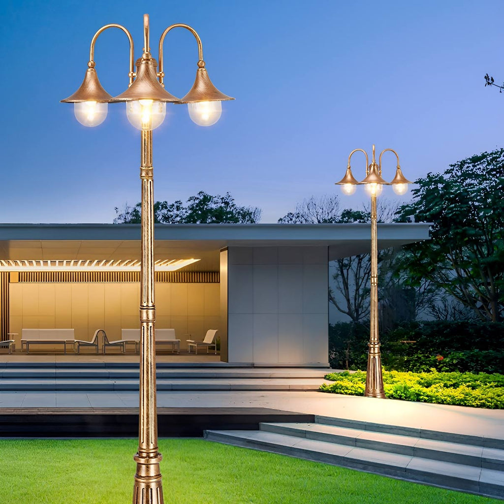 Vintage Black Die-Cast Aluminium Outdoor Pole Light | Waterproof LED Garden Lighting for Pathways 12