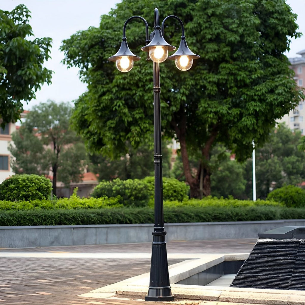 Vintage Black Die-Cast Aluminium Outdoor Pole Light | Waterproof LED Garden Lighting for Pathways 3