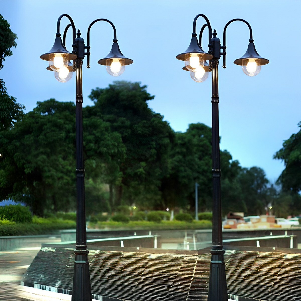 Vintage Black Die-Cast Aluminium Outdoor Pole Light | Waterproof LED Garden Lighting for Pathways 5