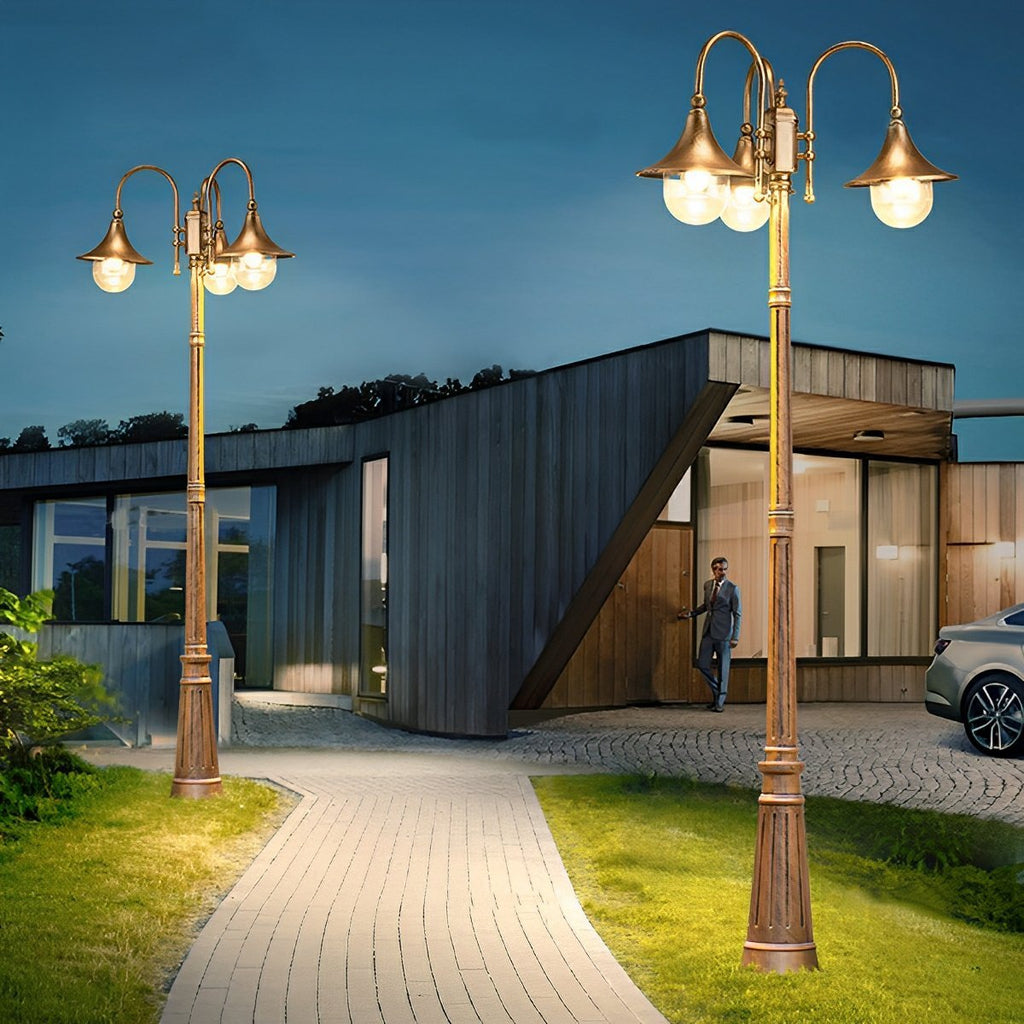 Vintage Black Die-Cast Aluminium Outdoor Pole Light | Waterproof LED Garden Lighting for Pathways 6