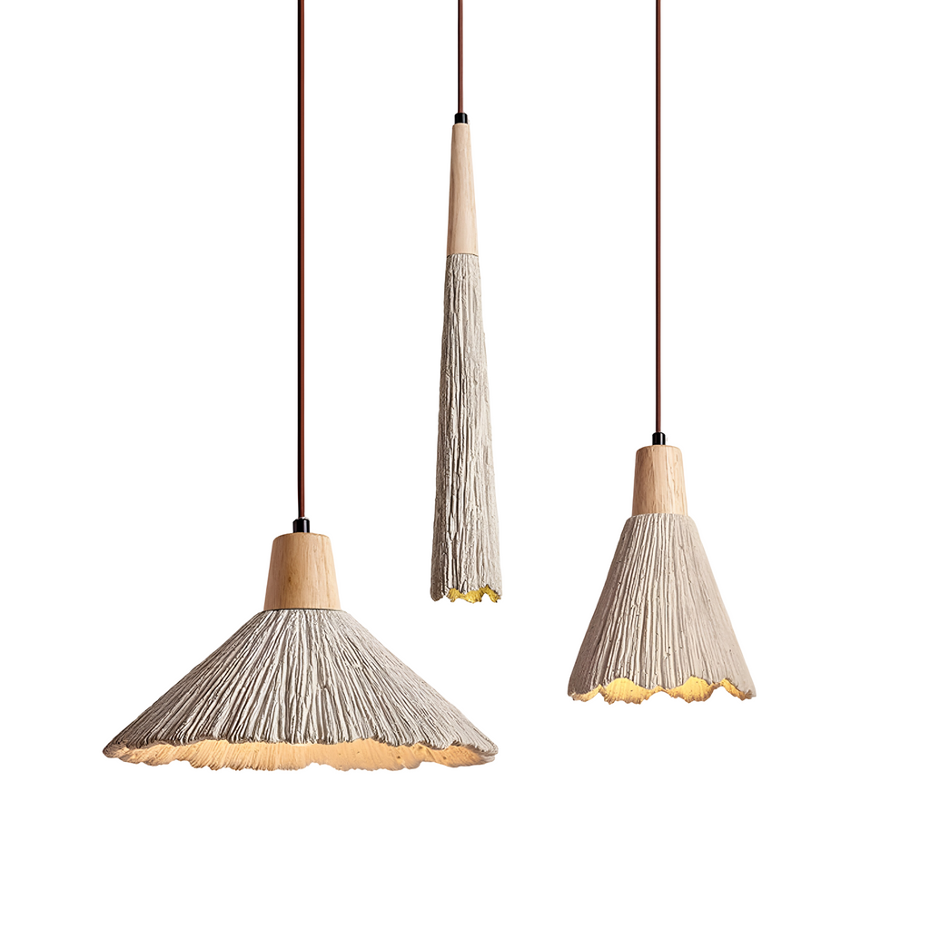 Wabi-Sabi Cement Pendant Light with PVC Shade | E27 LED Compatible for Dining Room 1