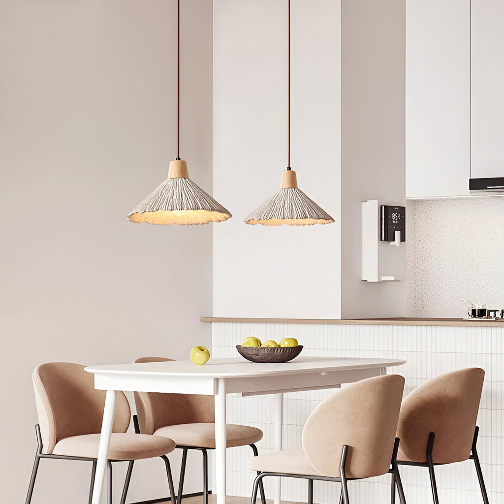 Wabi-Sabi Cement Pendant Light with PVC Shade | E27 LED Compatible for Dining Room 2