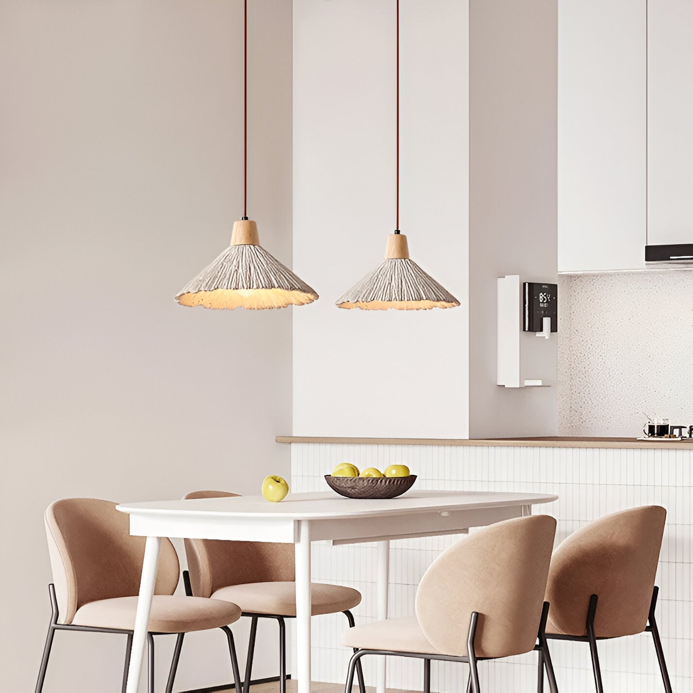 Wabi-Sabi Cement Pendant Light with PVC Shade | E27 LED Compatible for Dining Room 2