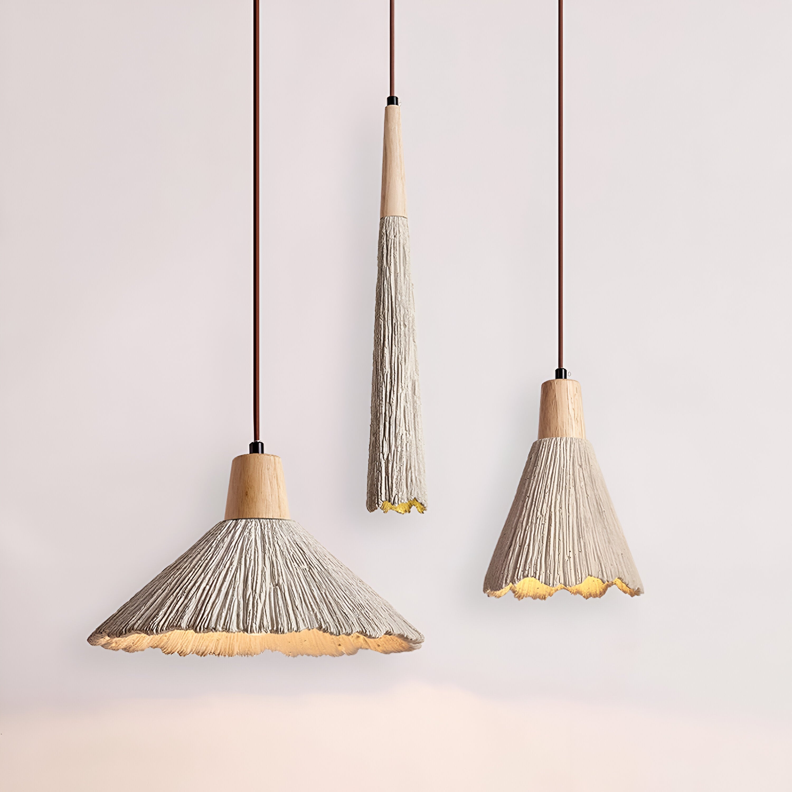 Wabi-Sabi Cement Pendant Light with PVC Shade | E27 LED Compatible for Dining Room 6
