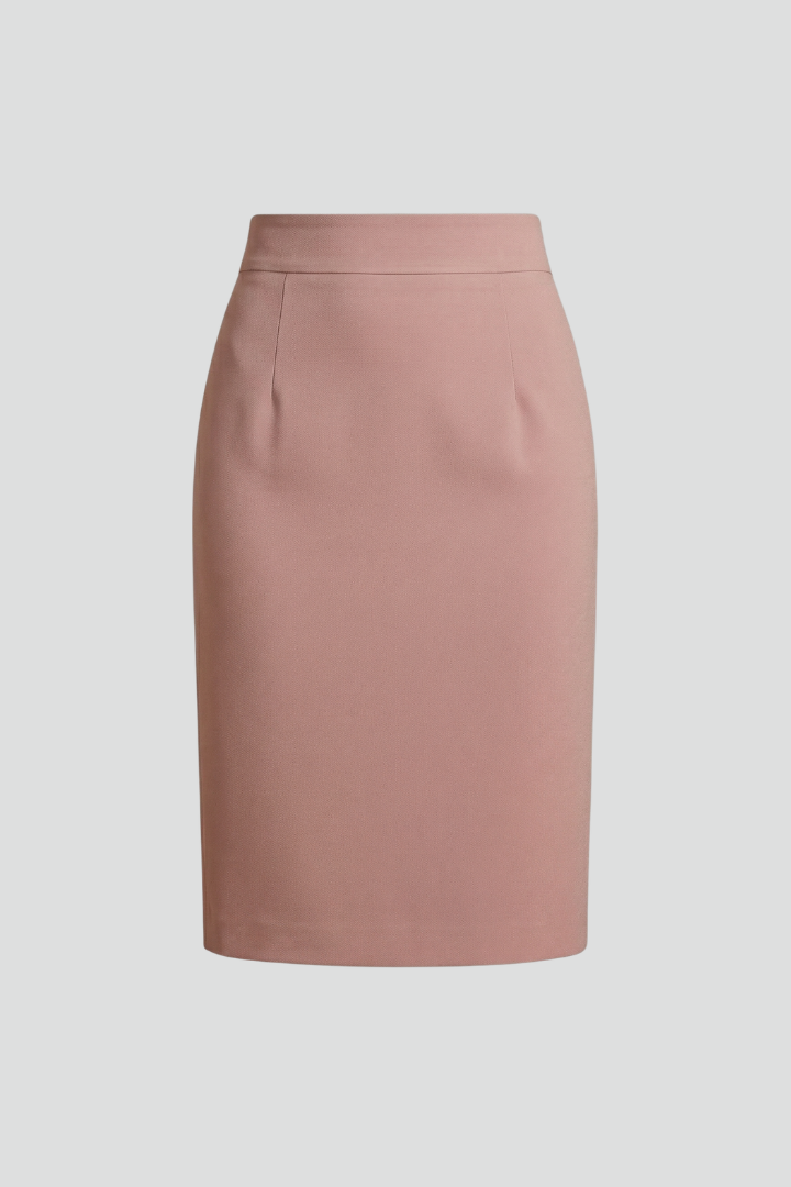 Emille | Versatile High Waist Midi Skirt with Elegant Back Slit