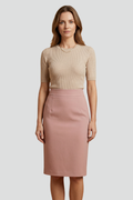 Emille | Versatile High Waist Midi Skirt with Elegant Back Slit