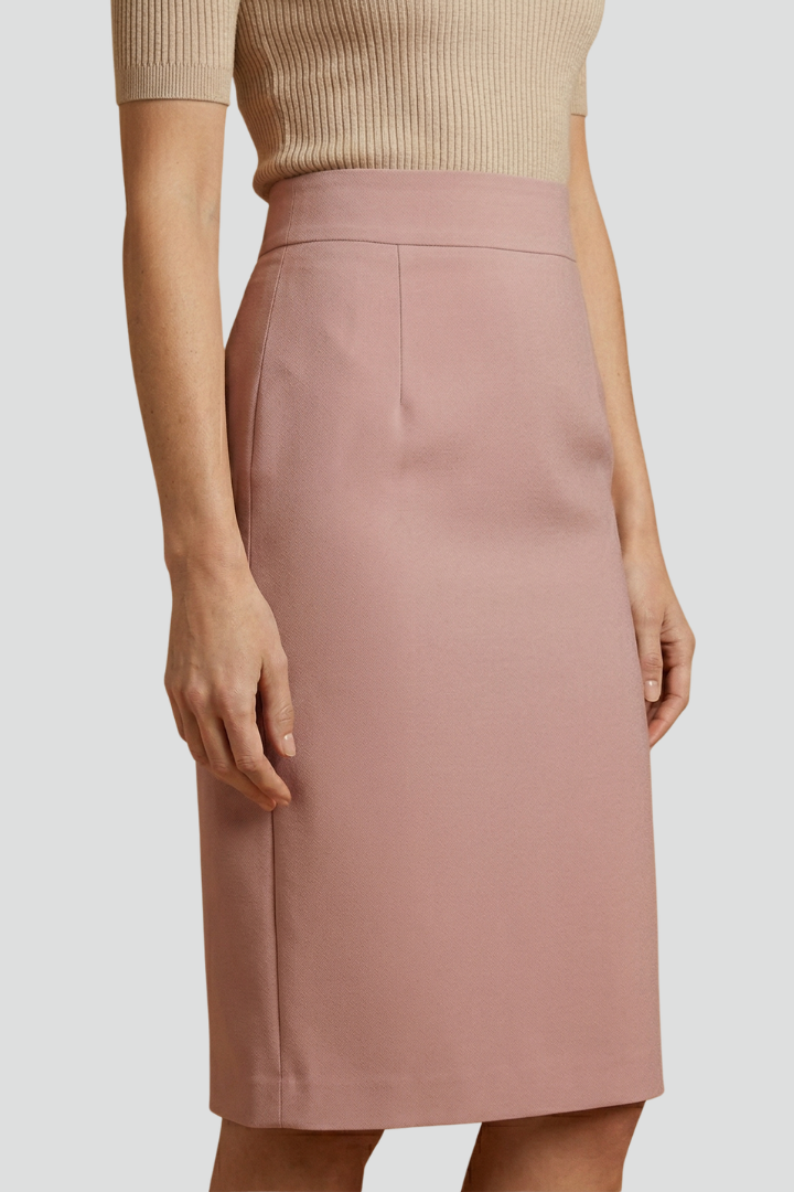 Emille | Versatile High Waist Midi Skirt with Elegant Back Slit
