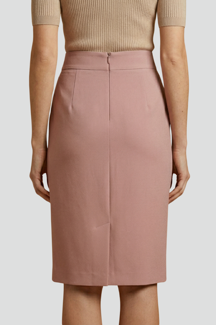Emille | Versatile High Waist Midi Skirt with Elegant Back Slit