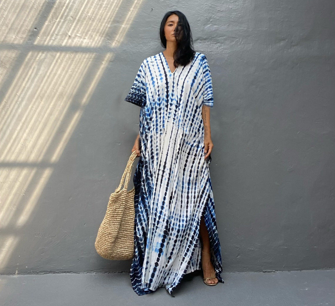 Women's Breathable Cotton Maxi Dress | Relaxed Fit Summer Resort Wear 3