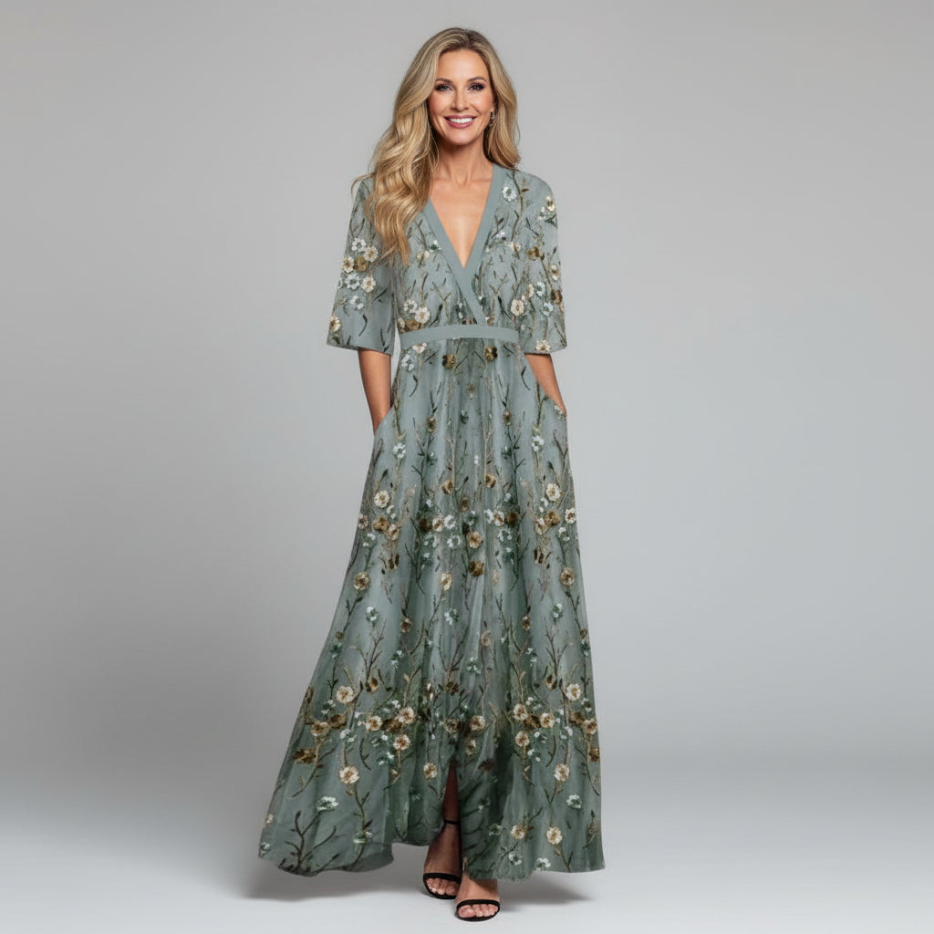 Women's Floral Cotton Maxi Dress | Elegant Boho Summer Dress in Plus Size 0