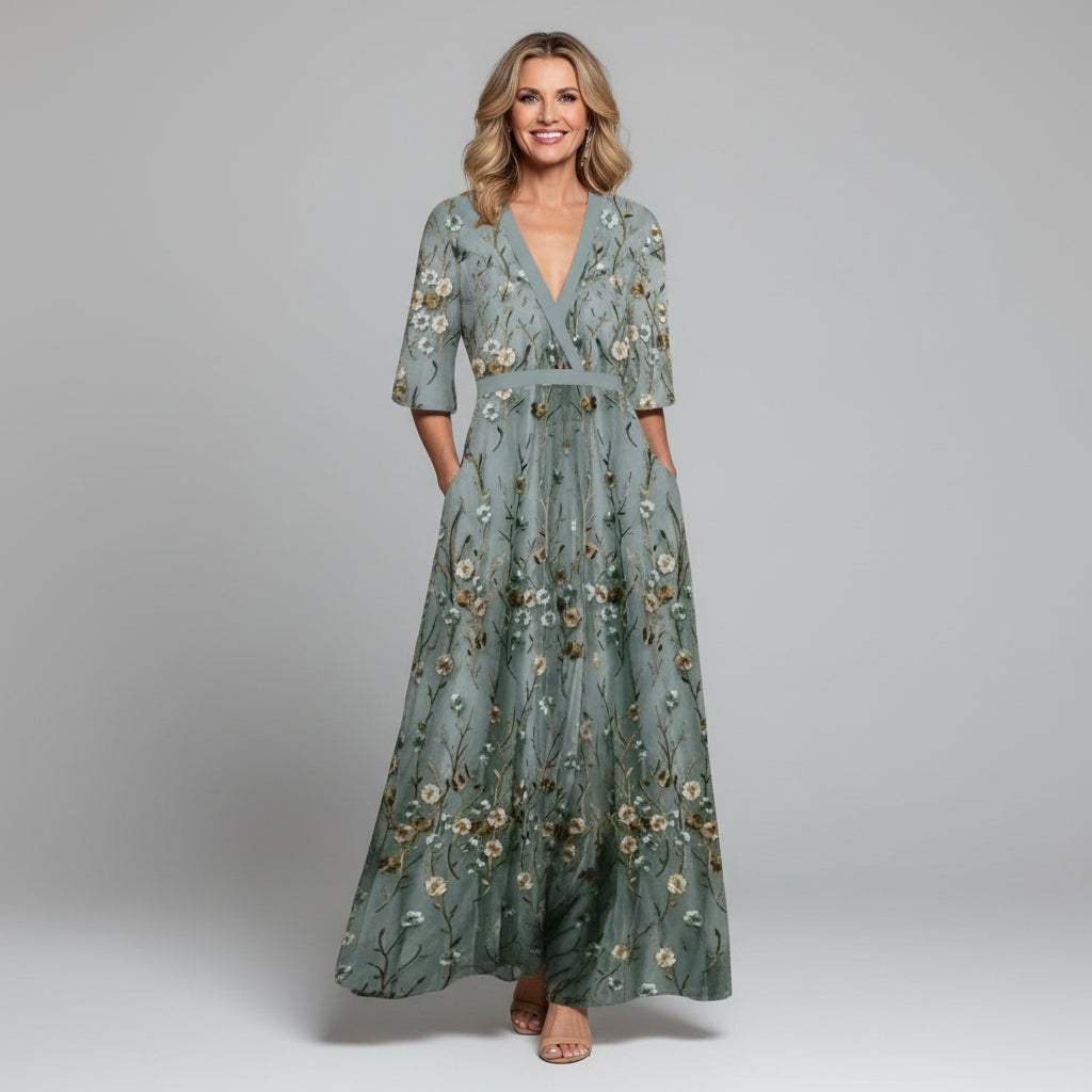 Women's Floral Cotton Maxi Dress | Elegant Boho Summer Dress in Plus Size 1