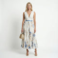 Women's Floral Pleated Maxi Dress | Elegant Sleeveless Summer Gown 0