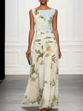 Women's Floral Print Maxi Dress | Elegant Sleeveless Summer Dress 0